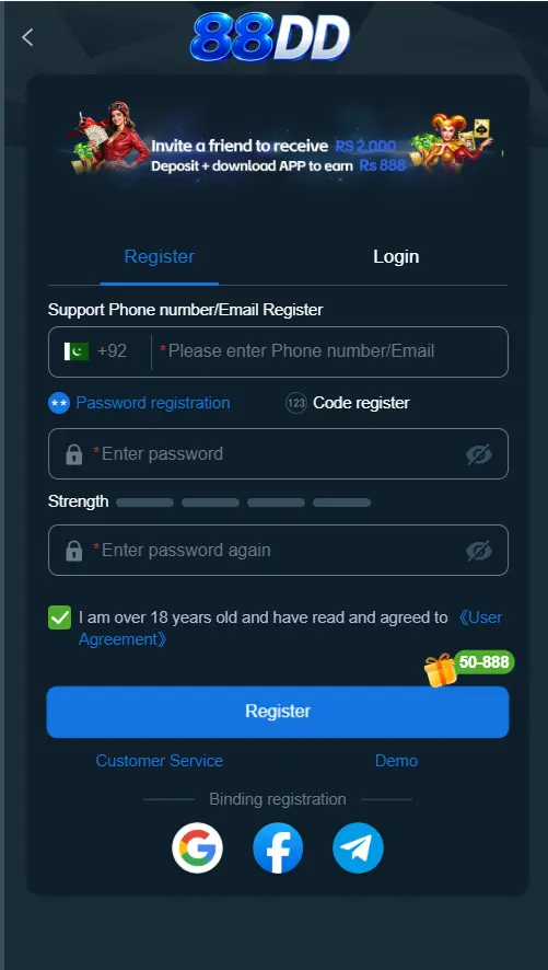 88DD-Game-Register and Login