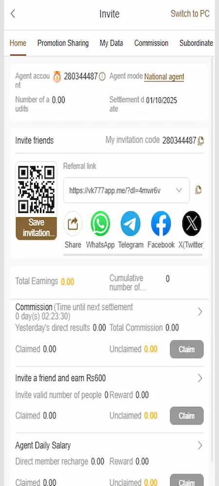 Vk777 Game referral bonus